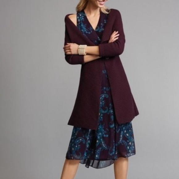 Cabi Treasure Dark Purple and Blue Midi Dress - Picture 2 of 10